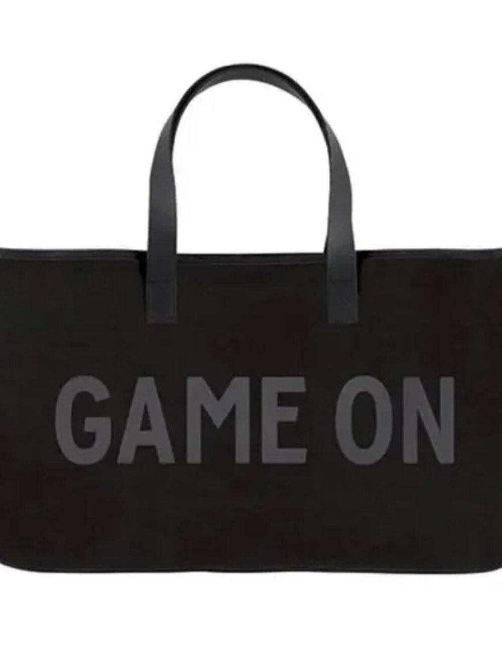 "GAME ON" Black Canvas Everyday Tote/NWT
